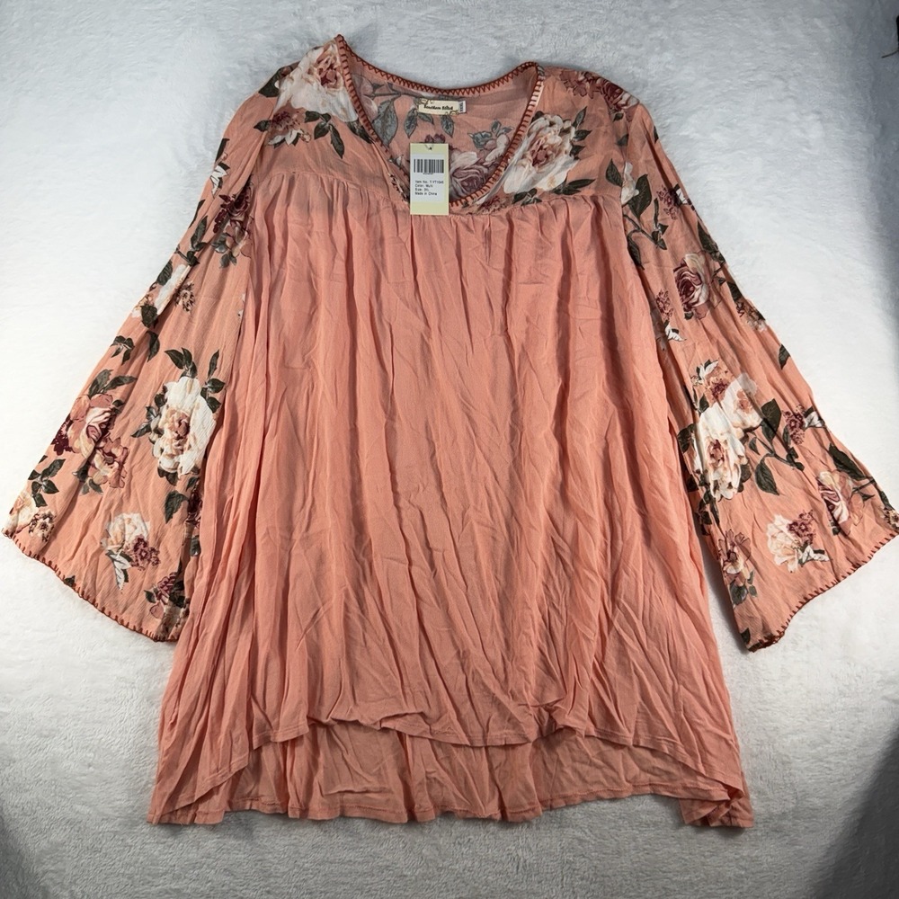 Southern Stitch Plus 3XL Top Boho Babydoll Whimsy Feminine Femme Prairie Shirt - Picture 3 of 11